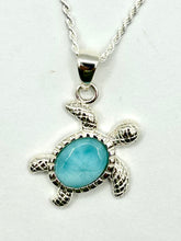 Load image into Gallery viewer, Eternal Turtle Larimar Neckleses