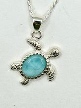 Load image into Gallery viewer, Eternal Turtle Larimar Neckleses