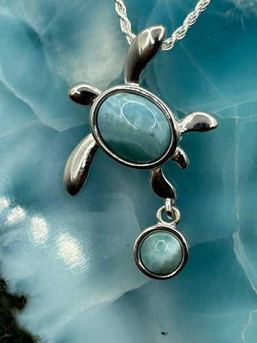Tender Turtle Larimar Necklace
