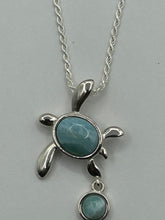 Load image into Gallery viewer, Tender Turtle Larimar Necklace