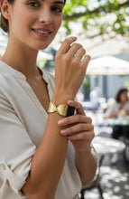 Load image into Gallery viewer, Bow Black Cuff Bracelet