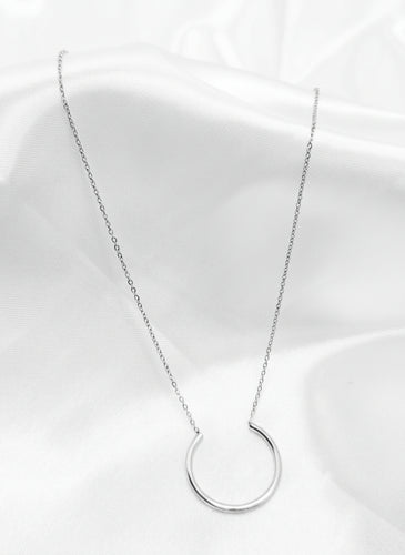 Silver Crescent Necklace