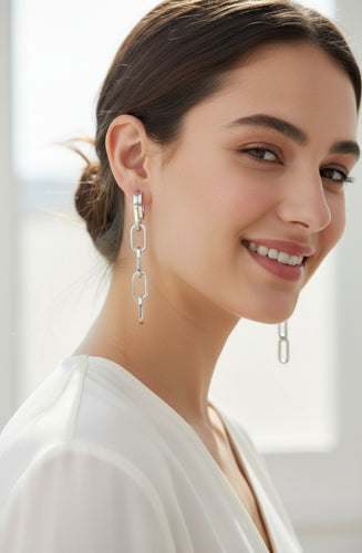 Linear Chain Trio Earrings