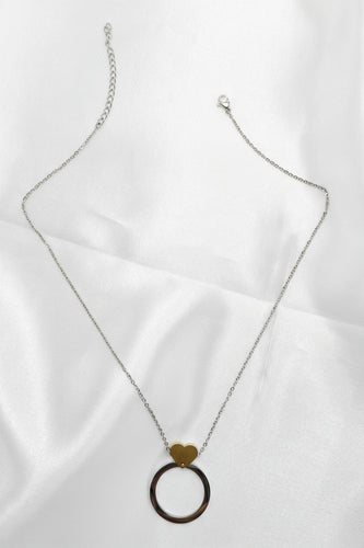 Heart&circle pendant necklace