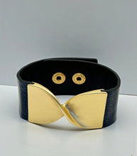 Load image into Gallery viewer, Bow Black Cuff Bracelet